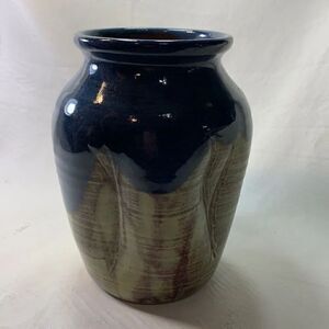 Handcrafted Signed Jose Diego Ceramic 8 In Vase Blue Green Red Mexican Pottery